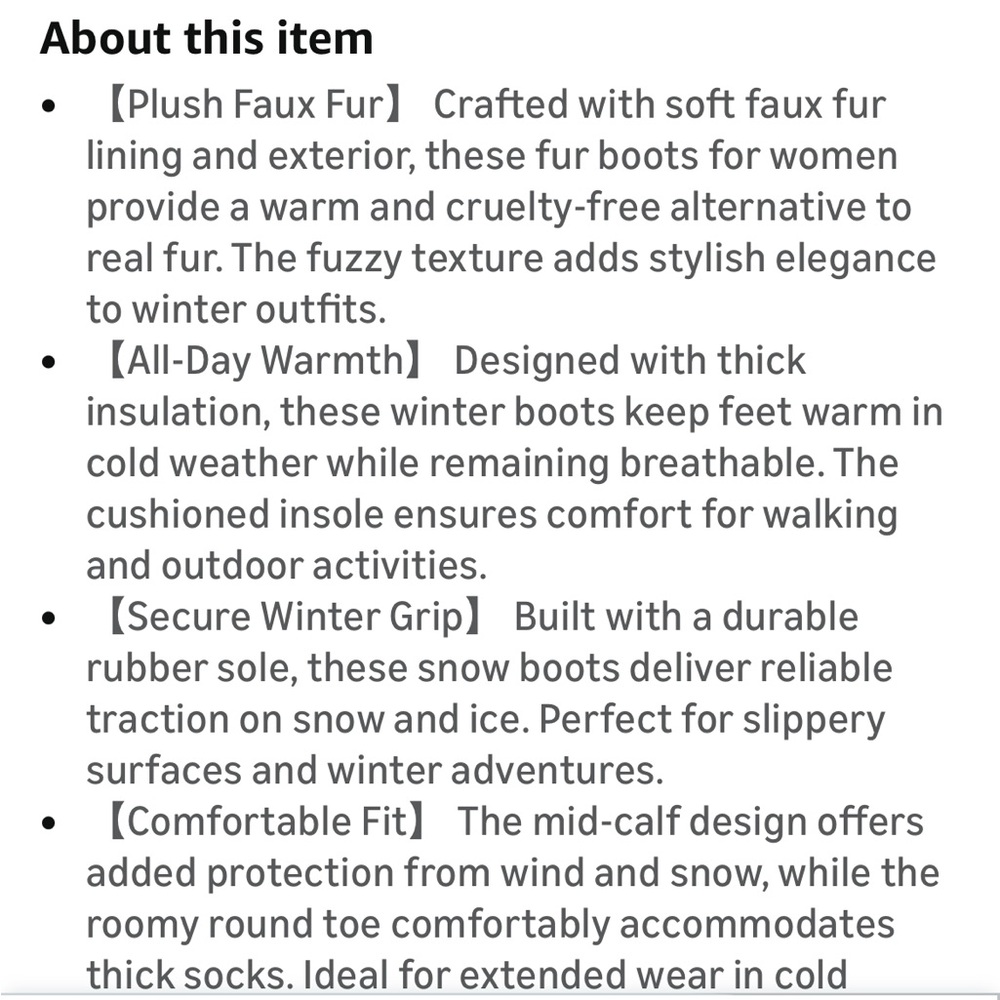 Amazon Black Furry Women's Boots - Picture 4 of 4